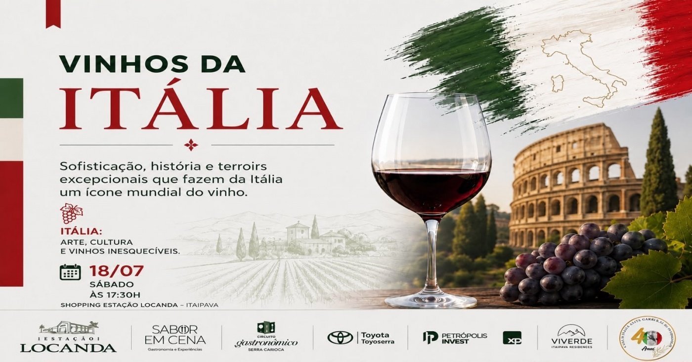 Cartaz da masterclass Vinhos da Italia da Estacao do Vinho
